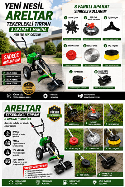 Arel ARELTAR 8 APARAT 1 MAKİNA YENİ NESİL TEKERLİ TIRPAN