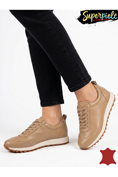 ANGEL BLUE Classic women's sneakers made of natural leather with non-slip sole
