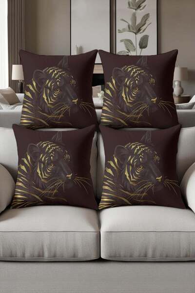 Dolce Mariee Digital Printed Soft Textured 4-Piece Throw Pillow Cover Set Krl...