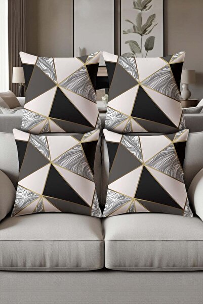 Dolce Mariee Digital Printed Soft Textured 4-Piece Throw Pillow Cover Set Krl...