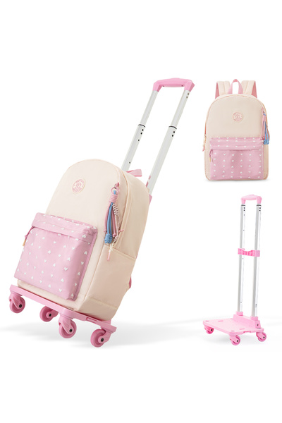 Eazy Kids 16.5” School Backpack w/ 4-Wheel Trolley–Lightweight Laptop School ...