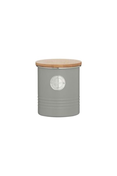 Typhoon Μεταλλικό Δοχείο Ζάχαρης Γκρι Με Καπάκι Bamboo 1lt