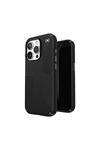 Speck Presidio2 Grip Magsafe - Husă iPhone 15 Pro (Negru / Gri Ardezie / Alb)