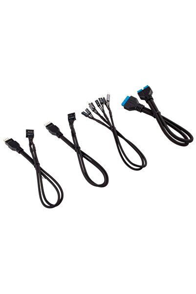 Corsair Premium Sleeved Frontpanel Kabel VerlƒÇ¬§ngerungskit, schwarz