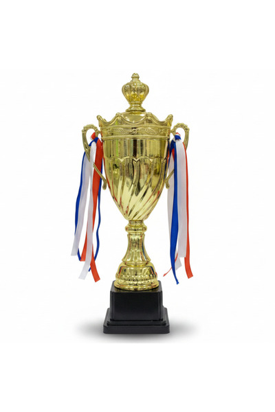 AKDC Gold & Black Metal Trophy Cup — 30 cm | Premium Award with Decorative Ha...