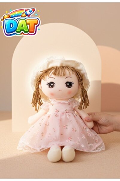 DAT Soft Plush Rag Doll Toy for Girls with Floral Dress & Lace Bonnet Hat – C...