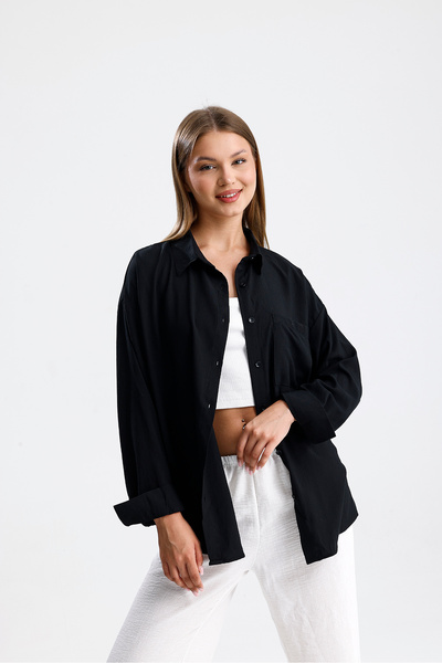 ubmbutik Women's Shirt - Loose Fit - Woven Linen