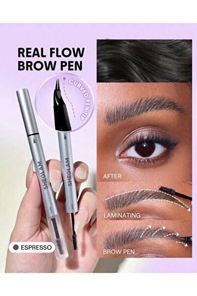 SHEGLAM Real Flow Laminating Brow Pen (Laminasyon Etkili İnce Uçlu Kaş Kalemi...