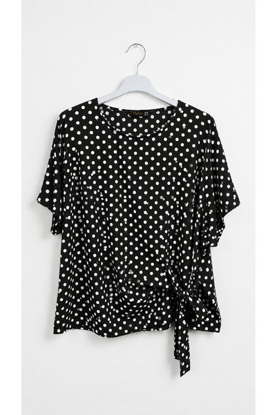 LİVATEX Sandy Blouse Comfortable Fit with Puffy Sleeves and Side Laces