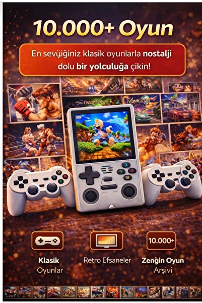 MUSİA TEKNOLOJİ Taşınabilir Retro Wifi El Oyun Konsolu Full HD Ekran PSP 3D G...