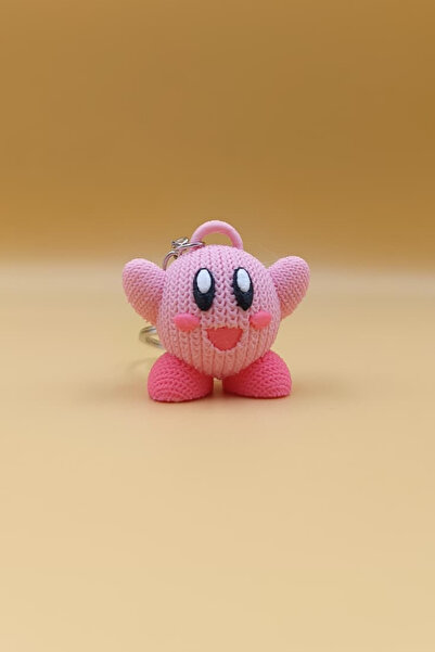 Rodopiva Breloc drăguț cu personajul Kirby, roz, cu model tricotat (plastic) ...