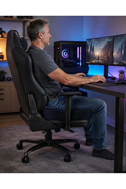 EpiRelax Gaming Seat Cushion Orthopedic Visco Seat Cushion for Long-Term Comp...