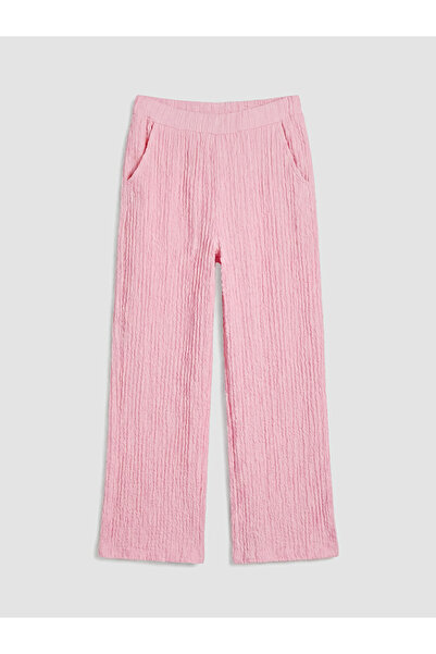 LC Waikiki Rmz Gi̇yi̇m Farkiyla Textured Wide-Leg Girls' Sweatpants