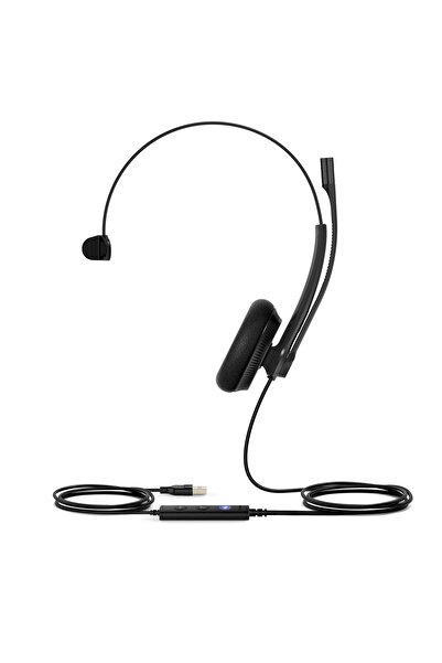 Yealink Căști Uh34 Lite cu fir, tip bandă de cap, pentru birou/call center, n...