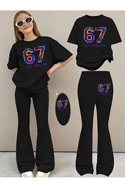YUNAYT Set de pantaloni evazați și tricou spaniol pentru fete