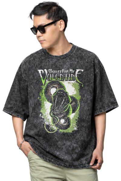 SEVBANO Tricou unisex supradimensionat, vintage, lavabil, cu imprimeu Bullet ...