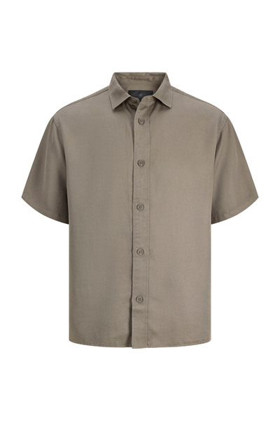 Jack & Jones Erkek Kahve Regular Fit Gömlek 12295083 JPRBLASKYE TENCL S/S SHIRT