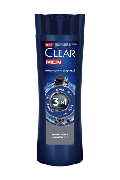 Clear Men 3 In 1 Arındırıcı Kömür İle Şampuan & Duş Jeli 350 ML