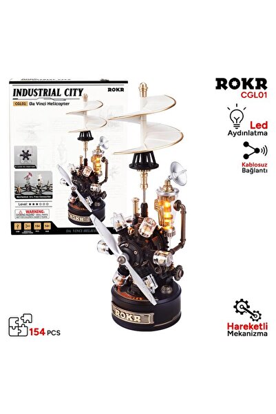 ROKR CGL01 Leonardo Da Vinci’s Helicopter DIY Mechanical 3D Puzzle Maket Mode...