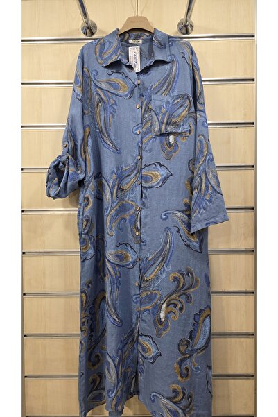 Park Moda Italian Linen Dress Long Sleeve Shawl Pattern