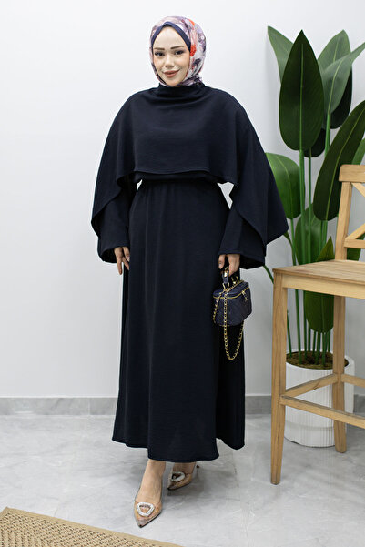 Tesettür Dünyası Cape and Skirt Set Tsd260221 Navy Blue