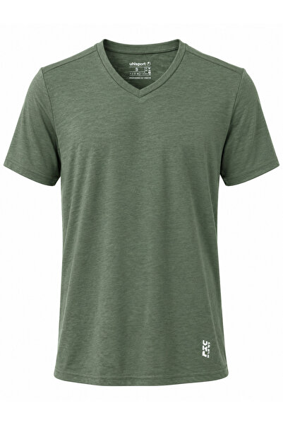 UHLSPORT Tricou cu decolteu în V din bumbac, simplu, mărimea M.