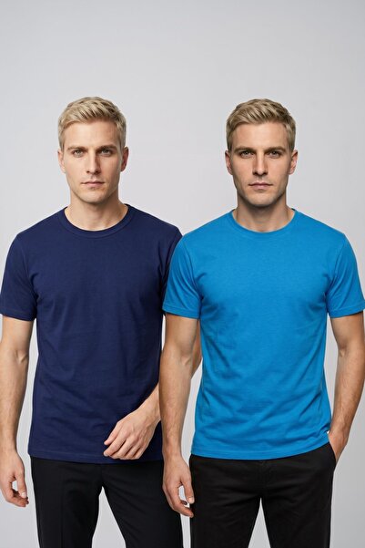 fevien Advantageous 2-Pack Men's Crew Neck Short Sleeve Basic T-Shirt Casual ...