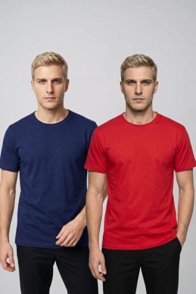 fevien Advantageous 2-Pack Men's Crew Neck Short Sleeve Basic T-Shirt Casual ...