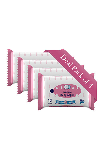 COOL & COOL Baby Wipes 12’s (Pack of 4) - Alcohol Free,Paraben Free,Vitamin E...