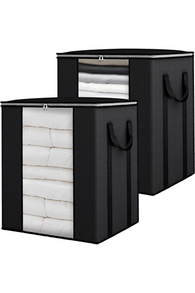 Arabest 2-Pack 120L Large Storage Bags,Zipper,Reinforced Handles,Black,for Co...
