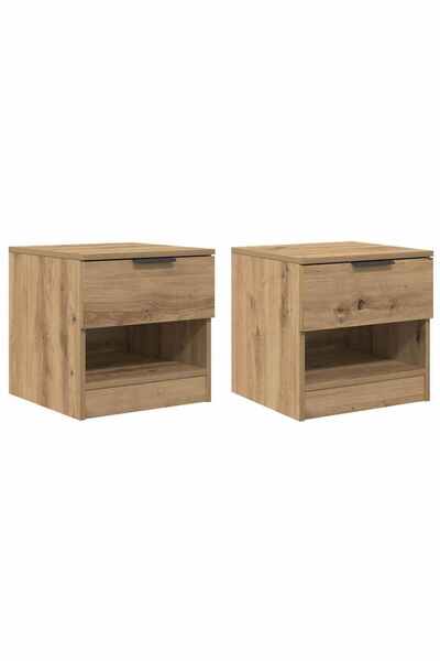 vidaxl Dulap de pat cu sertar 2 pcs Stejar Artizanal 40 x 39 x 40cm