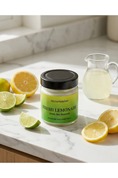 OEM Scented soy candle, FRESH LEMONADE, lemon, lime, bergamot, 150g