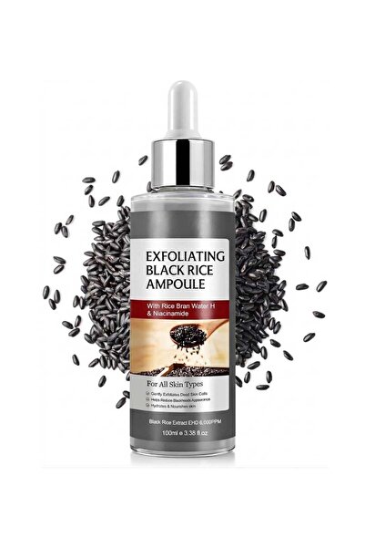 NOVA KISS Ser exfoliant iluminator cu apă de orez negru și Niacinamidă, 100ml