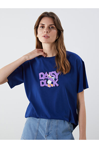 LC Waikiki Tricou de damă cu guler rotund, licențiat cu Daisy Duck