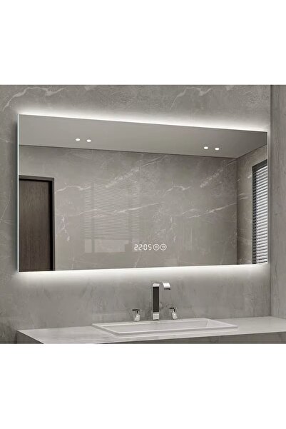 OEM LED bathroom mirror, 90cm x 60cm, 3 types of light, clock, temperature, d...