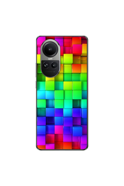 OEM Husa compatibila cu Oppo Reno10 5G Silicon Gel Tpu Model Colorful Cubes