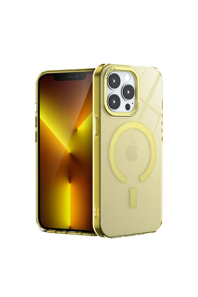 Generic Brand iPhone 14 Pro Compatible Case Troy Magsafe Cover - Yellow