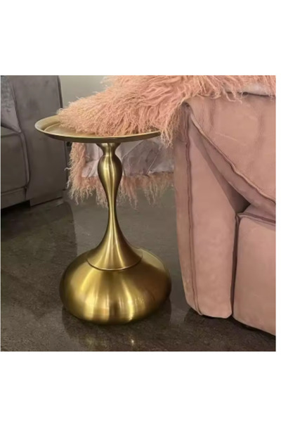 luxino طاولات قهوة جانبية عصرية بتصميم نورديك، معدنية ذهبية من خشب البلوط، مس...