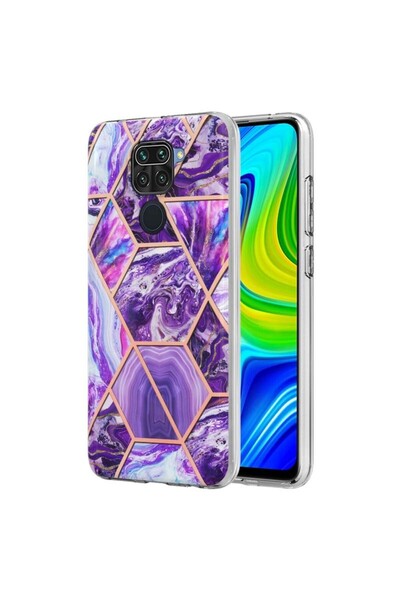sscase Splicing Marble Σκληρή Θήκη Σιλικόνης Dark Purple (Xiaomi Redmi Note 9)