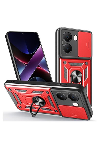 sscase Sliding Camera Σκληρή Θήκη με Δαχτυλίδι Red (Xiaomi Poco X7 Pro 5G)