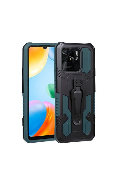sscase Armor Warrior Σκληρή Θήκη με Στήριγμα Green (Xiaomi Redmi 10C)