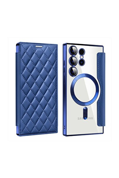 sscase Puff Rhombus MagSafe Θήκη Βιβλίο Sapphire (Samsung Galaxy S25 Ultra 5G)