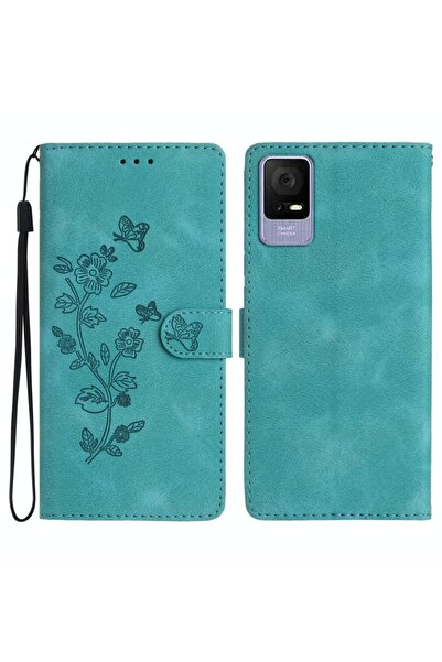 sscase Butterfly Flower Θήκη Πορτοφόλι Sky Blue (TCL 405 / 406 / 408)