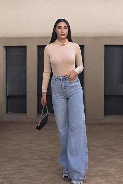 Livik High Waist Relaxed Fit Women's Denim Palazzo Trousers