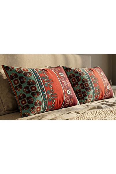 ARTUNHOME Floral Patterned Flannel Pillowcase Set 50X70 cm (2 Pieces) – Elega...