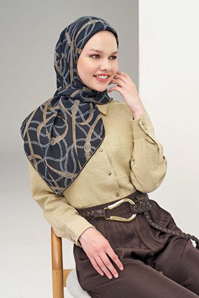 Silk Home حزام وشاح مونار أسود فاتح 90x90