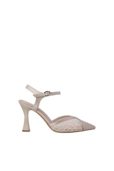 Hobby Women's Evening Dress Shoes with Buckle Closure and Goblet Heels