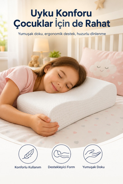 EpiRelax Visco Çocuk Boyun Destek Yastığı – Ergonomik Rahat Uyku ve Yumuşak K...