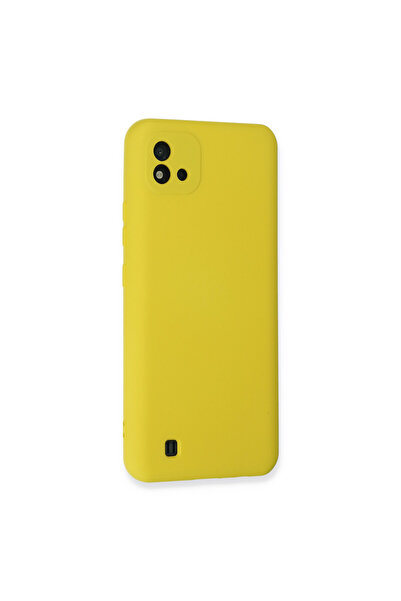 Hobibahçem جراب Realme C11 2021 مصنوع من السيليكون المخملي الداخلي - أصفر