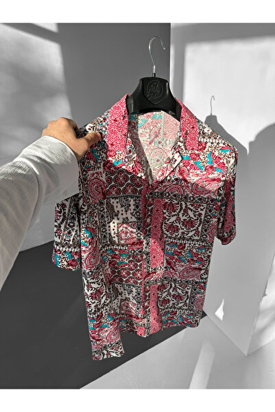 NO1 KONSEPT Pink Shawl Patterned Efil Efil Alaçatı Shirt